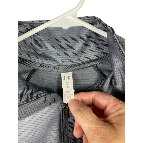 Under Armour Womens Gray Black HeatGear 1/4 Zip Running Pullover Small - Picture 3 of 3